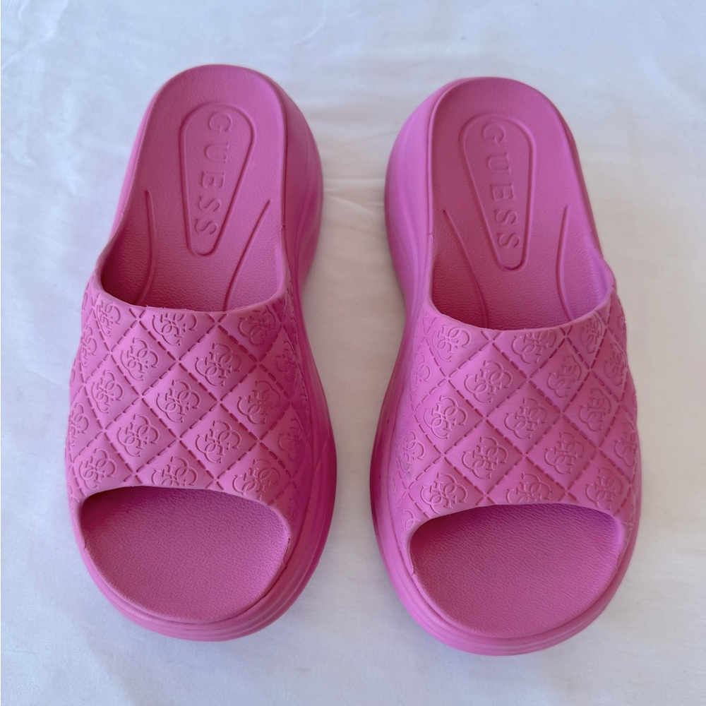 Guess Fenixy Quattro G Slides Women’s Pink Size 7